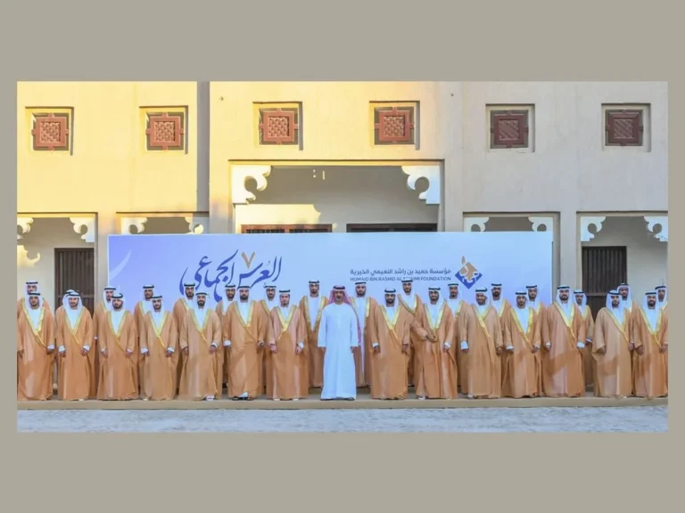 Ammar bin Humaid attends group wedding in Ajman